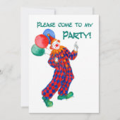 Clown-Party Einladung (Vorderseite)