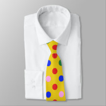 Clown-Partybinde_gelb mit farbenfrohen Punkten M