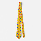 Clown-Partybinde_gelb mit farbenfrohen Punkten M Krawatte (Vorderseite)