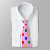 Clown-Partybinde_pink mit farbenfrohen Punkten Krawatte (Gebunden)