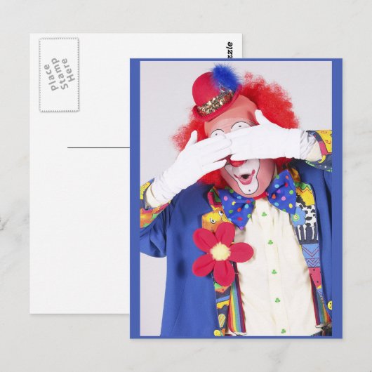 Clown Peekaboo Postkarte (Vorne/Hinten)