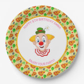 Clown Pizza Geburtstagsparty Little Girl anpassen Pappteller (Vorderseite)