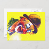 Clown Postkarte (Vorne/Hinten)