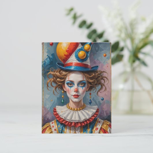Clown Postkarte (Stehend Vorderseite)