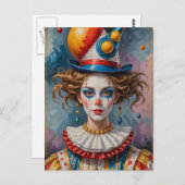 Clown Postkarte (Vorne/Hinten)