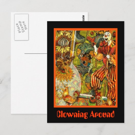 Clown Postkarte (Vorne/Hinten)