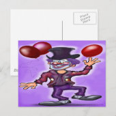 Clown Postkarte (Vorne/Hinten)