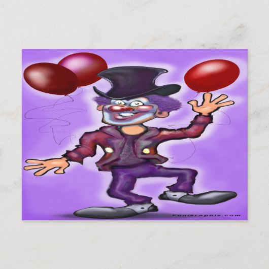 Clown Postkarte (Vorderseite)