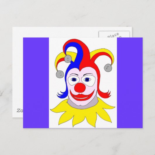 Clown Postkarte (Vorne/Hinten)