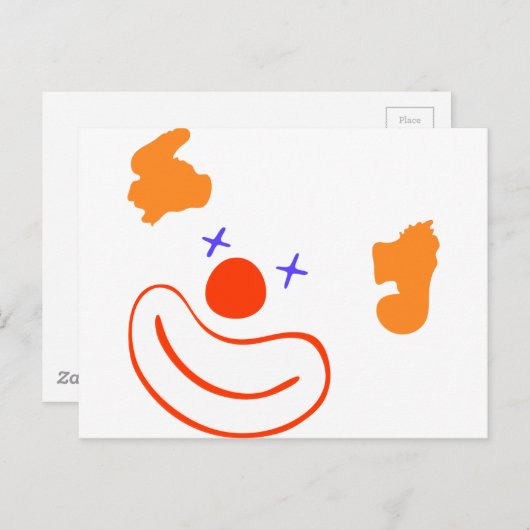 Clown Postkarte (Vorne/Hinten)