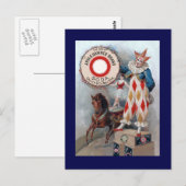 Clown-Puppe Pferd Postkarte (Vorne/Hinten)
