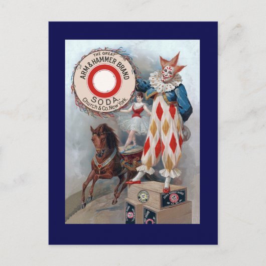Clown-Puppe Pferd Postkarte (Vorderseite)