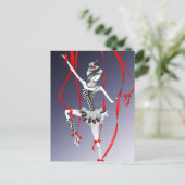 Clown-Puppe rote Bänder Postkarte (Stehend Vorderseite)