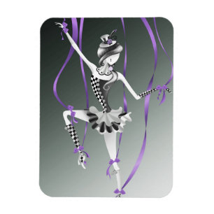 Clown-Puppen-Ballerina Lila Band Kühlschrankmagnet Magnet
