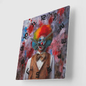Clown Quadratische Wanduhr (Winkel)