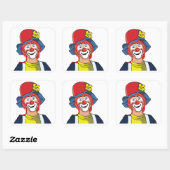 Clown Quadratischer Aufkleber (Blatt)
