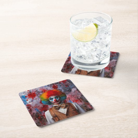 Clown Rechteckiger Pappuntersetzer (Vor Ort)