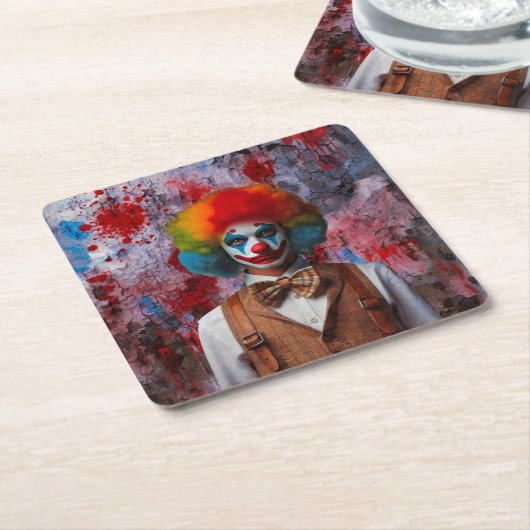 Clown Rechteckiger Pappuntersetzer (angewinkelt)