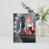 Clown-Reflexion Rotes Haar Postkarte (Stehend Vorderseite)