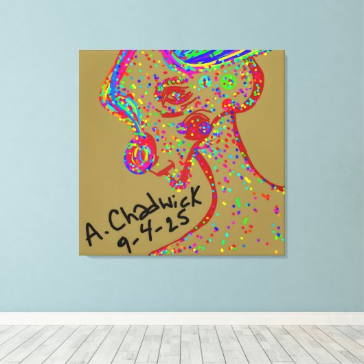 Clown Reindeer Canvas Print Leinwanddruck (Insitu (Holzboden))