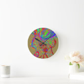 Clown-Rentier  Runde Wanduhr (Zuhause)