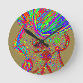 Clown-Rentier Runde Wanduhr