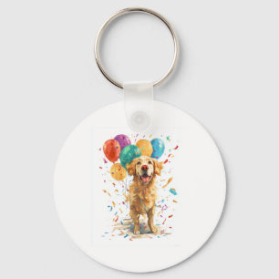 Clown Retriever � Zirkushund mit Ballons Schlüsselanhänger