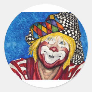Clown Ron Maslanka ALIAS Sam der Clown Runder Aufkleber