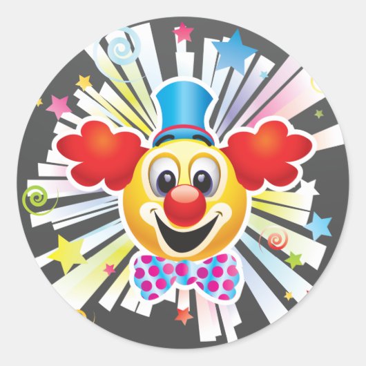 Clown Runder Aufkleber (Vorderseite)