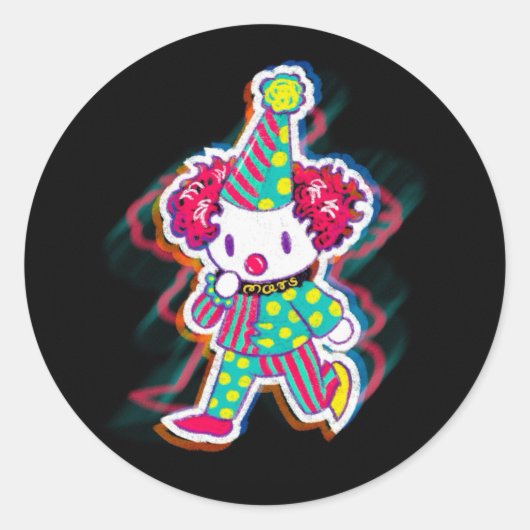 Clown Runder Aufkleber (Vorderseite)
