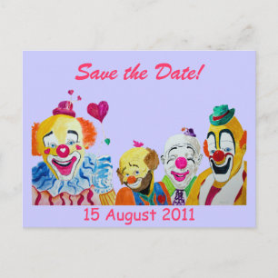 Clown-Save the Date-Postkarte Ankündigungspostkarte