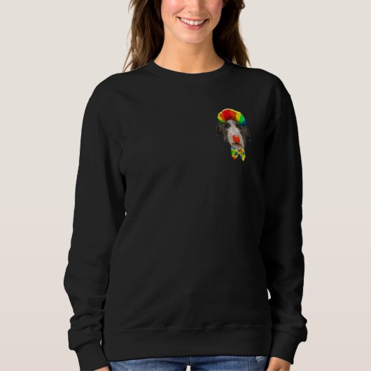 Clown Scottish Deerhound Circus Dog Pocket Sweatshirt (Vorderseite)