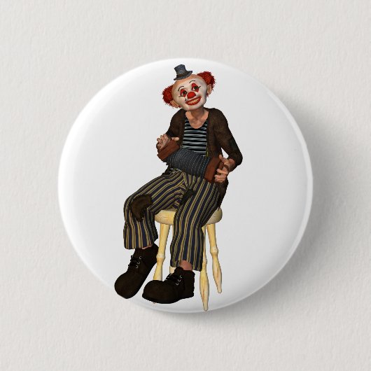 Clown-sitzende Knöpfe Button (Vorderseite)