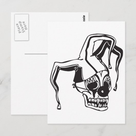 Clown Skull Postkarte (Vorne/Hinten)