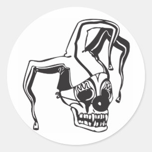 Clown Skull Runder Aufkleber