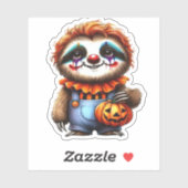 Clown Sloth Halloween Oversifizierter T - Shirt Aufkleber (Blatt)
