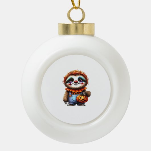 Clown Sloth Halloween Oversifizierter T - Shirt Keramik Kugel-Ornament (Vorderseite)