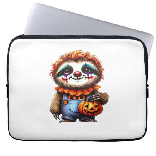 Clown Sloth Halloween Oversifizierter T - Shirt Laptopschutzhülle (Vorderseite)