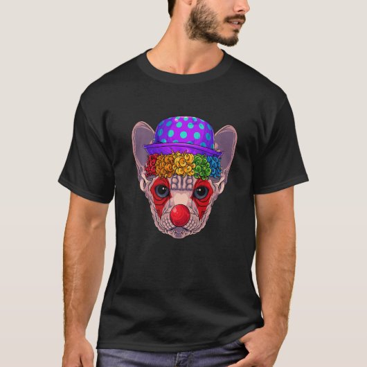 Clown Sphynx Circus Carnival Costume Cat Theme Par T-Shirt (Vorderseite)