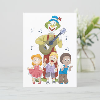 Clown spielt Gitarre Einladung