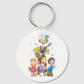 Clown spielt Gitarre Schlüsselanhänger (Vorderseite)