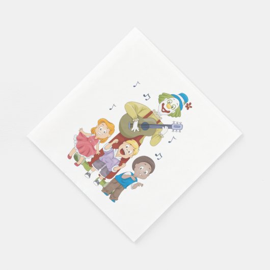 Clown spielt Gitarre Serviette (Ecke)