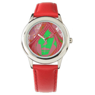 Clown Steampunk Stainless Steel Red Watch Armbanduhr