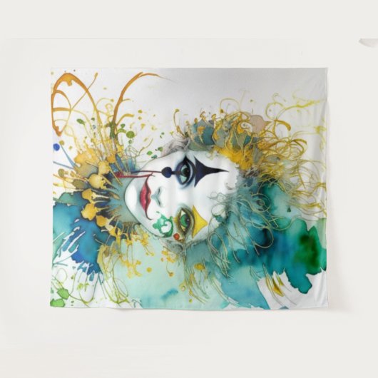 Clown Tapestry Wandteppich (Vorderseite (Horizontal))