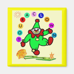 Clown Text Magnet