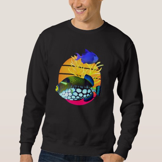 Clown Trigger Niger Trigger Fisch agressiven Salwa Sweatshirt (Vorderseite)