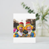 Clown Twiins Postkarte (Stehend Vorderseite)