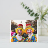 Clown Twiins Postkarte (Stehend Vorderseite)