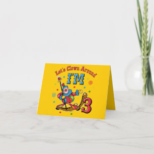Clown um den 3. Geburtstag Karte