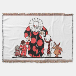 Clown und Freunde nehmen ihren Bogen Decke